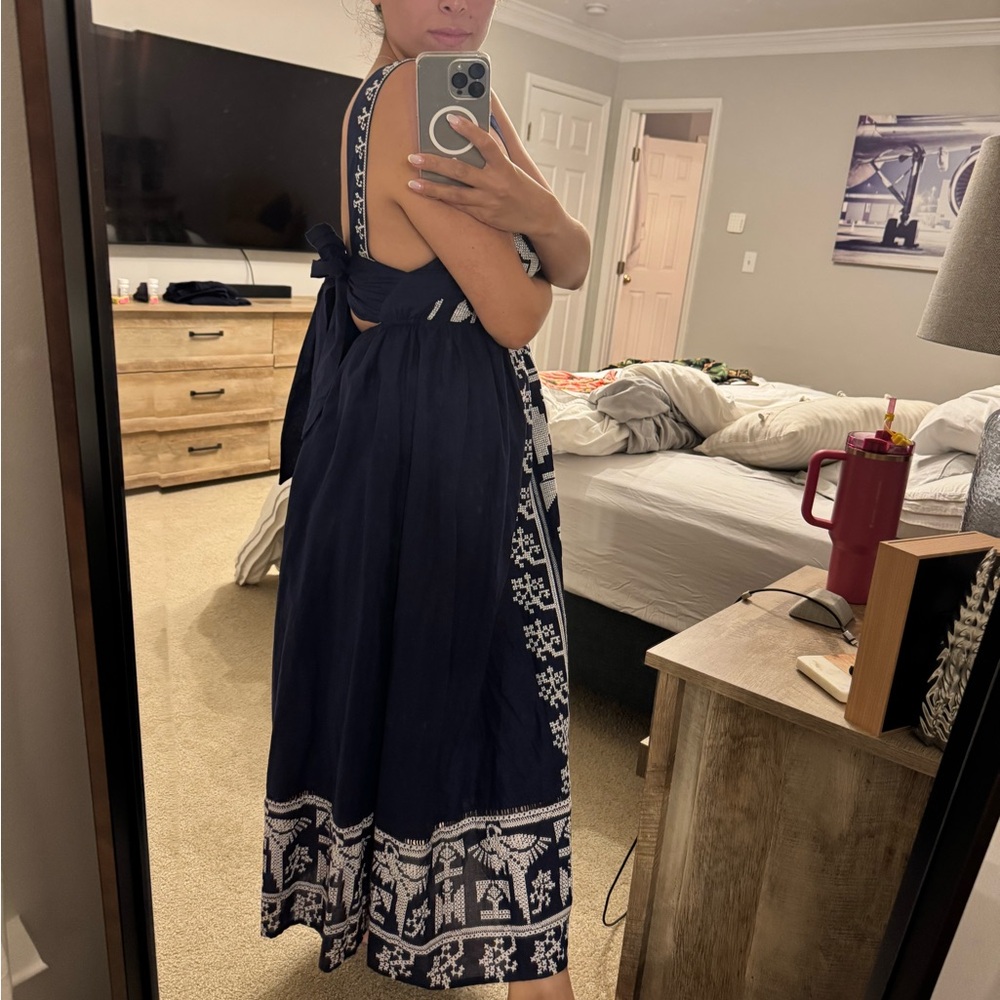 FARM Rio Navy Maxi Dress with White Embroidery - Picture 5 of 5